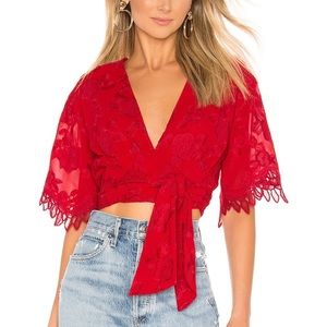 NWOT Lovers + Friends Yvette Top in Red